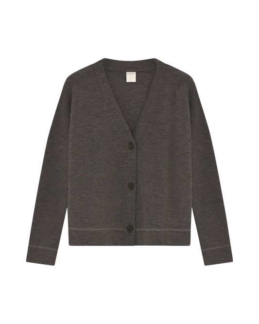 BOX CARDIGAN W V-NECK
