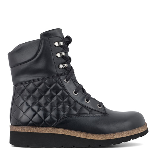 BOOT W. ZIPPER LACE BLACK
