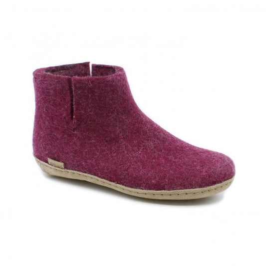 BOOT,CRANBERRY, LEATHER