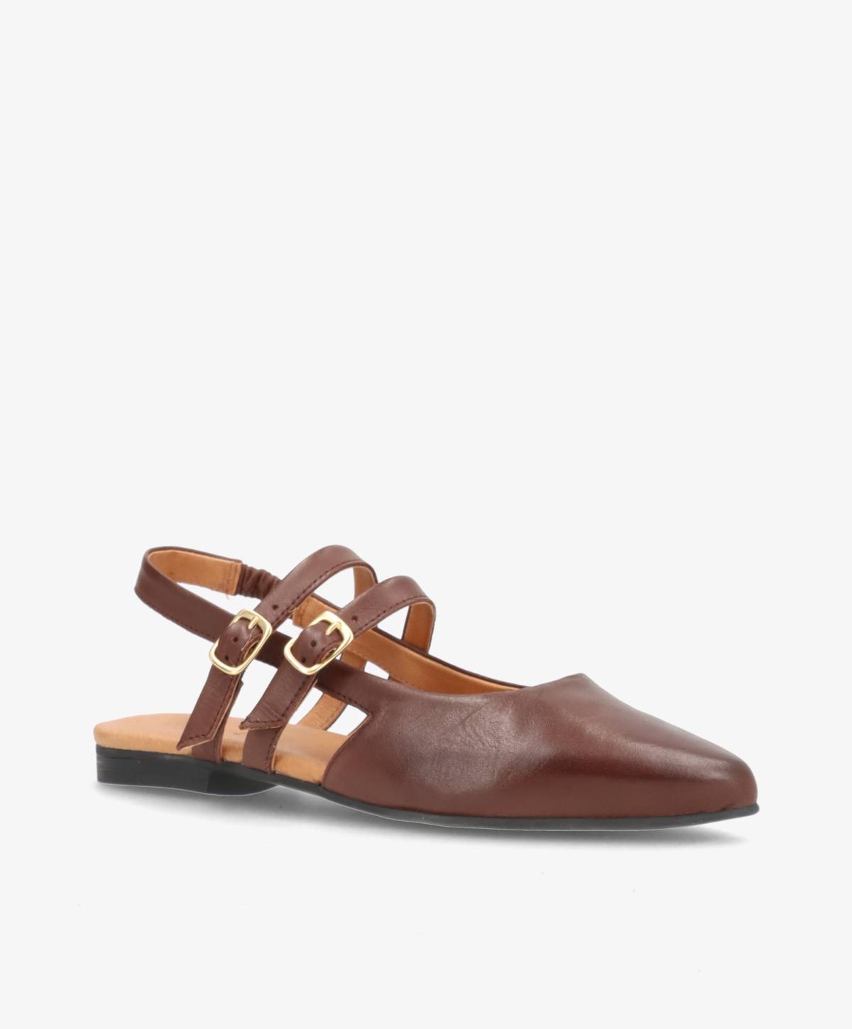 JANIS EBONY LEATHER DAME PUMPS