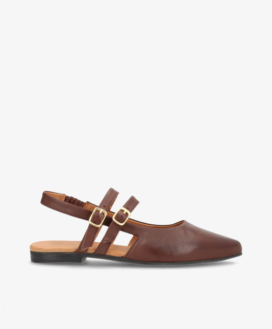 JANIS EBONY LEATHER DAME PUMPS